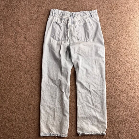 Good American Loose Denim Jeans Womens Size 8 29 Drawstring Light Distressed - Picture 8 of 8